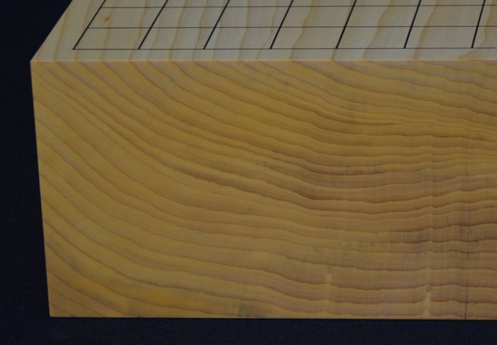 三寸五厘盤逆木口のヒビ部分