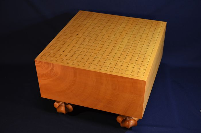 日本産本榧 天地柾 一枚盤 卓上碁盤セット（雪印34号、花梨 特大 