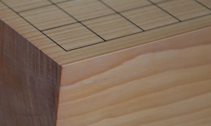 四寸二分盤逆木口から木端のヒビ部分